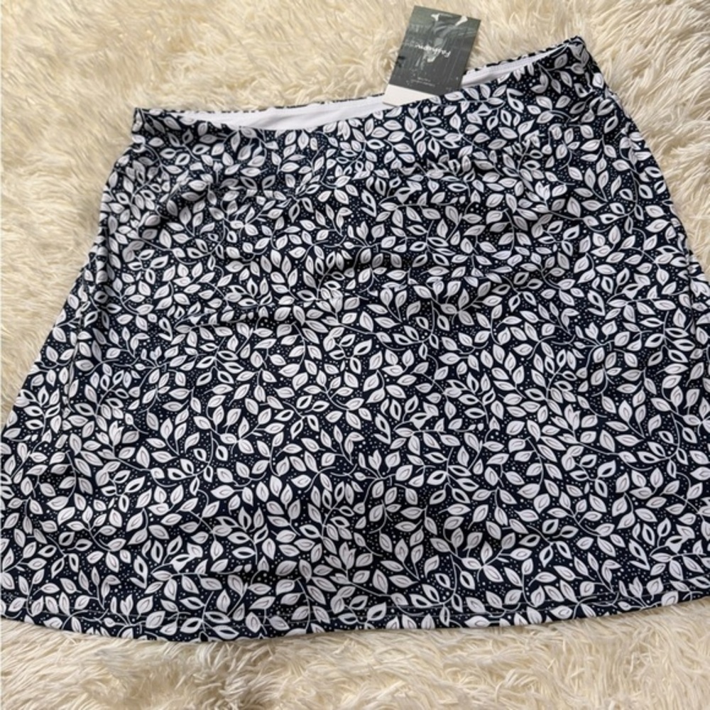 🆕 White and Blue A-Line Mini Skirt for Casual Wear